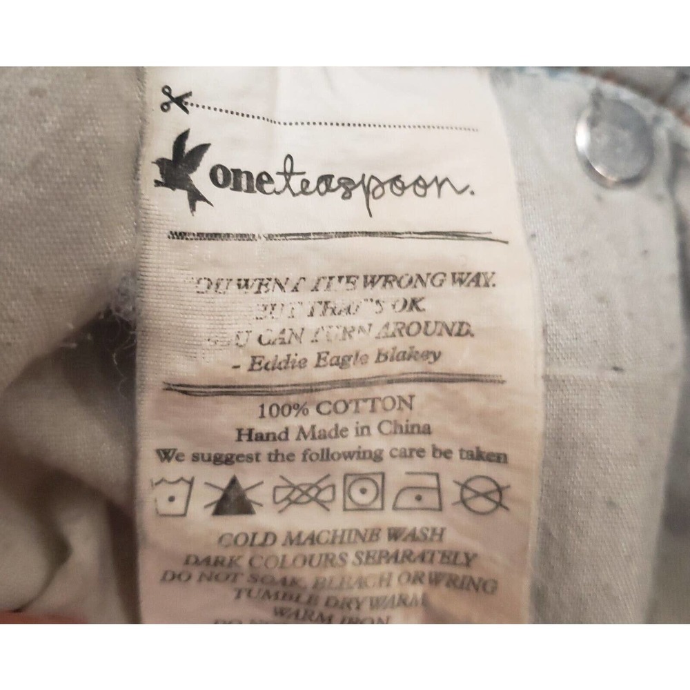 One By one Teaspoon X Hawks High-rise Relaxed Twisted Cuff Hem Destroyed 27 W 28 - Picture 7 of 7